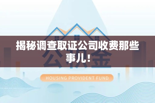 城厢揭秘调查取证公司收费那些事儿！