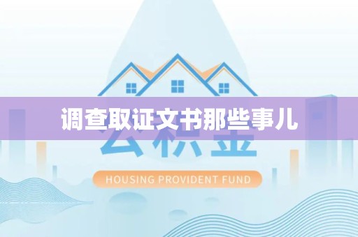城厢调查取证文书那些事儿
