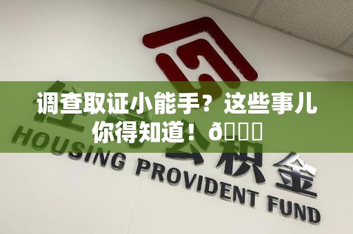 城厢调查取证小能手？这些事儿你得知道！😎