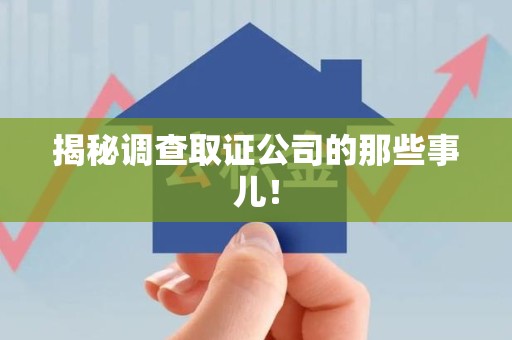 城厢揭秘调查取证公司的那些事儿！