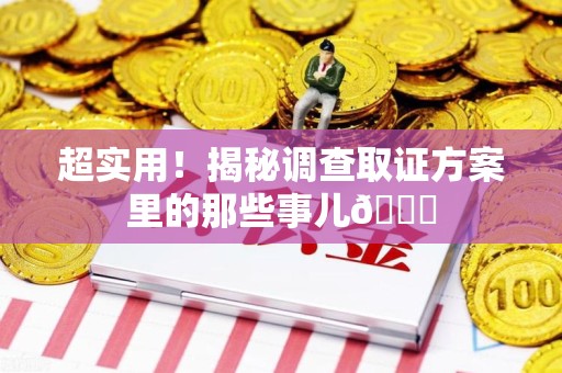 城厢超实用！揭秘调查取证方案里的那些事儿😎