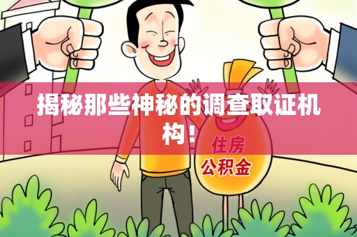 城厢揭秘那些神秘的调查取证机构！