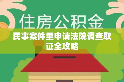 城厢民事案件里申请法院调查取证全攻略