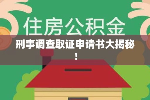 城厢刑事调查取证申请书大揭秘！