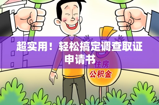 城厢超实用！轻松搞定调查取证申请书