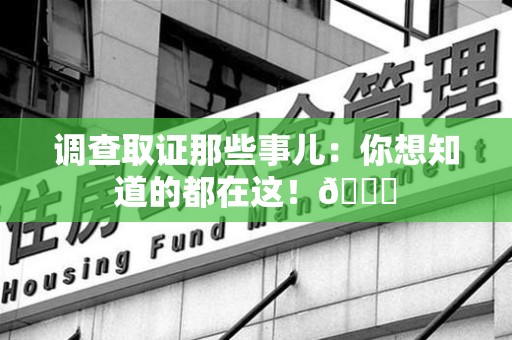 城厢调查取证那些事儿：你想知道的都在这！😎