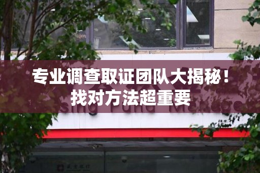 城厢专业调查取证团队大揭秘！找对方法超重要