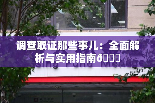 城厢调查取证那些事儿：全面解析与实用指南😎