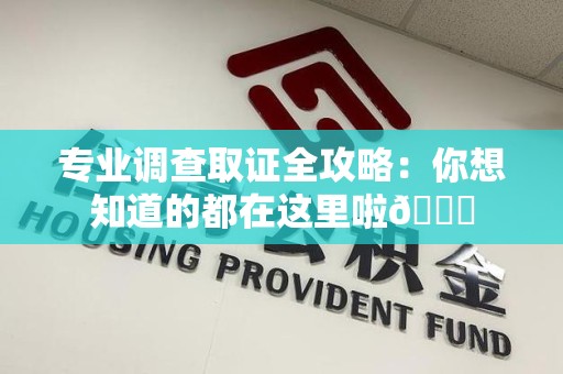 城厢专业调查取证全攻略：你想知道的都在这里啦😉