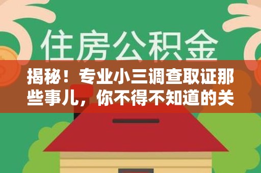 城厢揭秘！专业小三调查取证那些事儿，你不得不知道的关键点