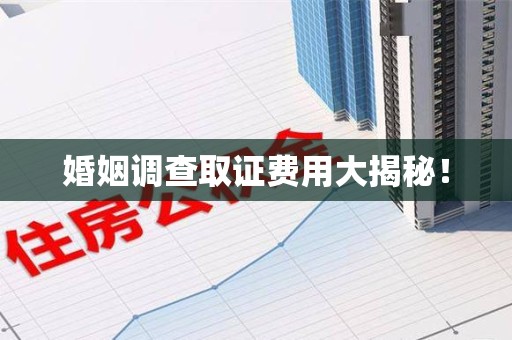 城厢婚姻调查取证费用大揭秘！