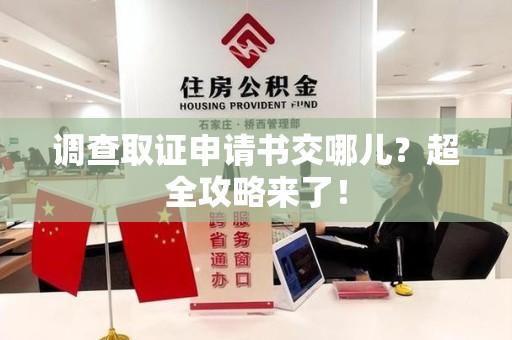 城厢调查取证申请书交哪儿？超全攻略来了！