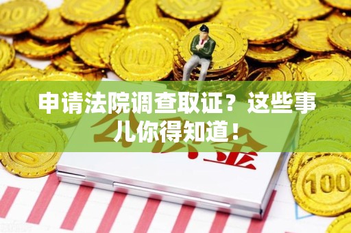城厢申请法院调查取证？这些事儿你得知道！