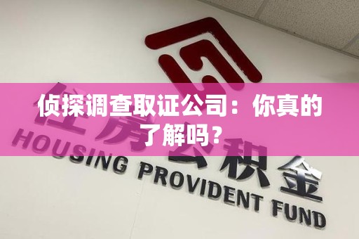 城厢侦探调查取证公司：你真的了解吗？