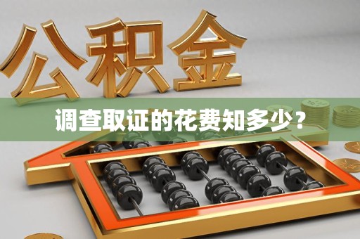 城厢调查取证的花费知多少？