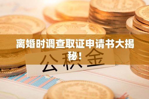 城厢离婚时调查取证申请书大揭秘！