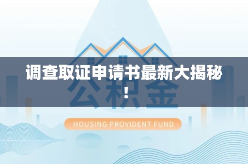 城厢调查取证申请书最新大揭秘！